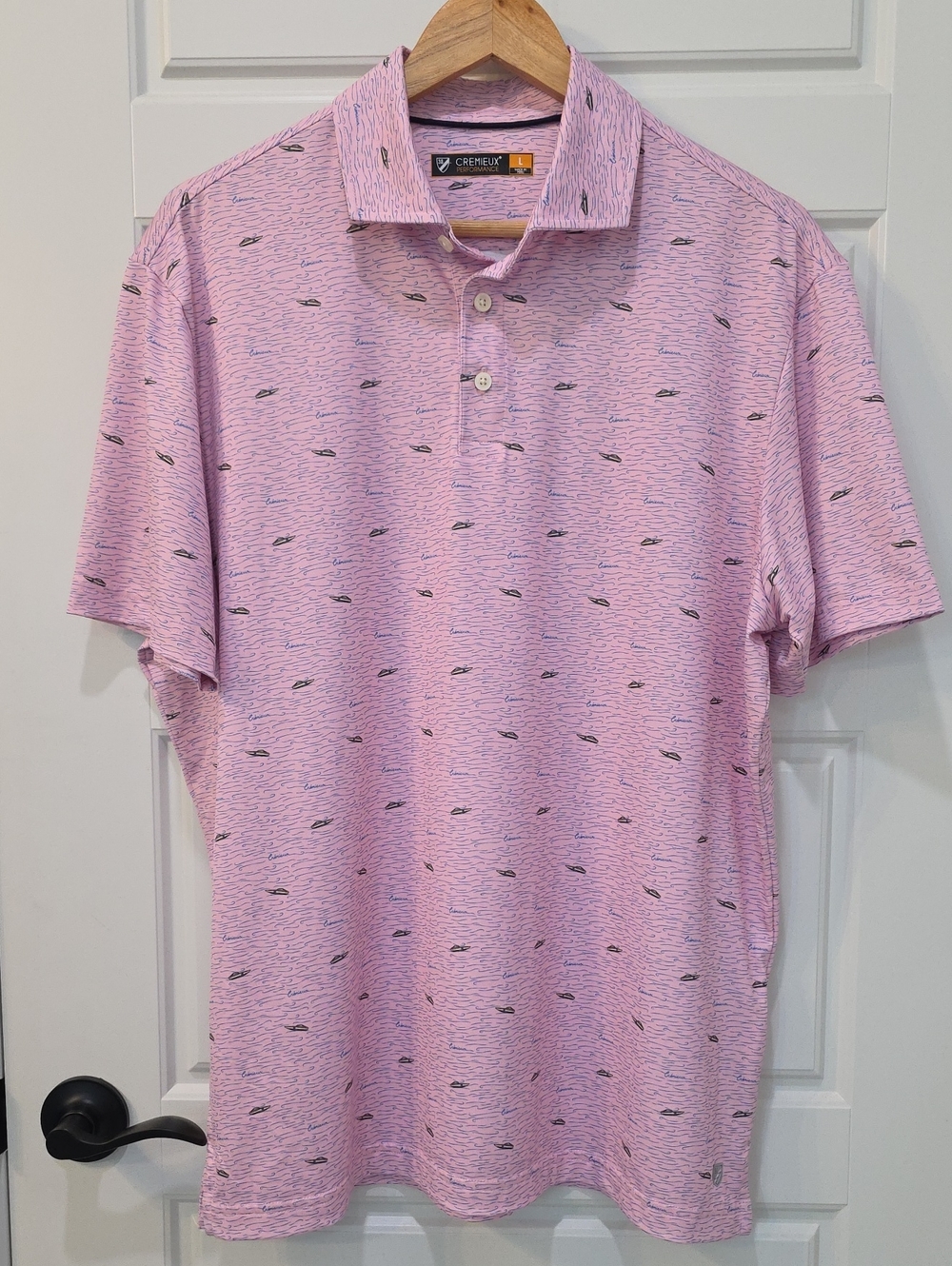 Daniel Cremieux Light Pink Short-Sleeve Polo with Subtle Print